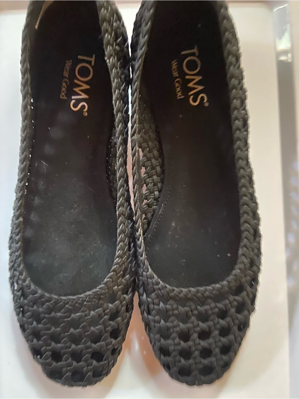 TOMS Black Woven Women's Ballet Flats